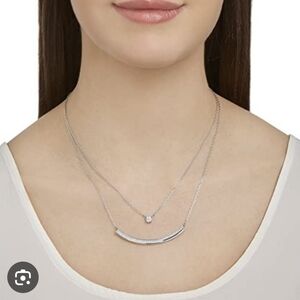 Swarovski Fresh Rhodium Plated Silver Necklace- Excellent Condition